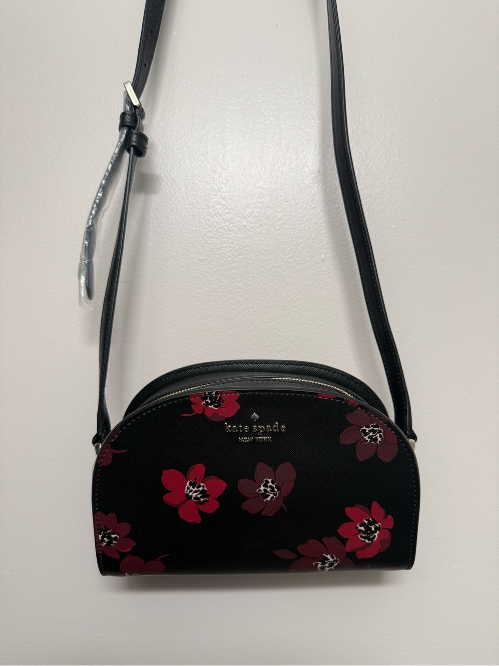 kate spade Black Crossbody with Red Floral Print